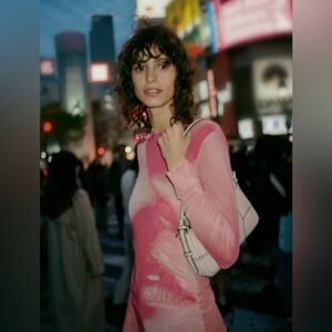 ZARA Printed Tulle Shirt